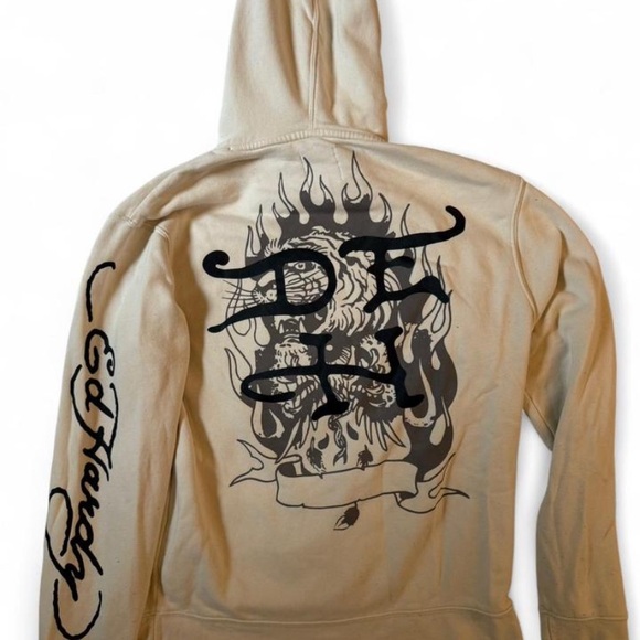Ed Hardy Beige Graphic Hoodie - Picture 2 of 3